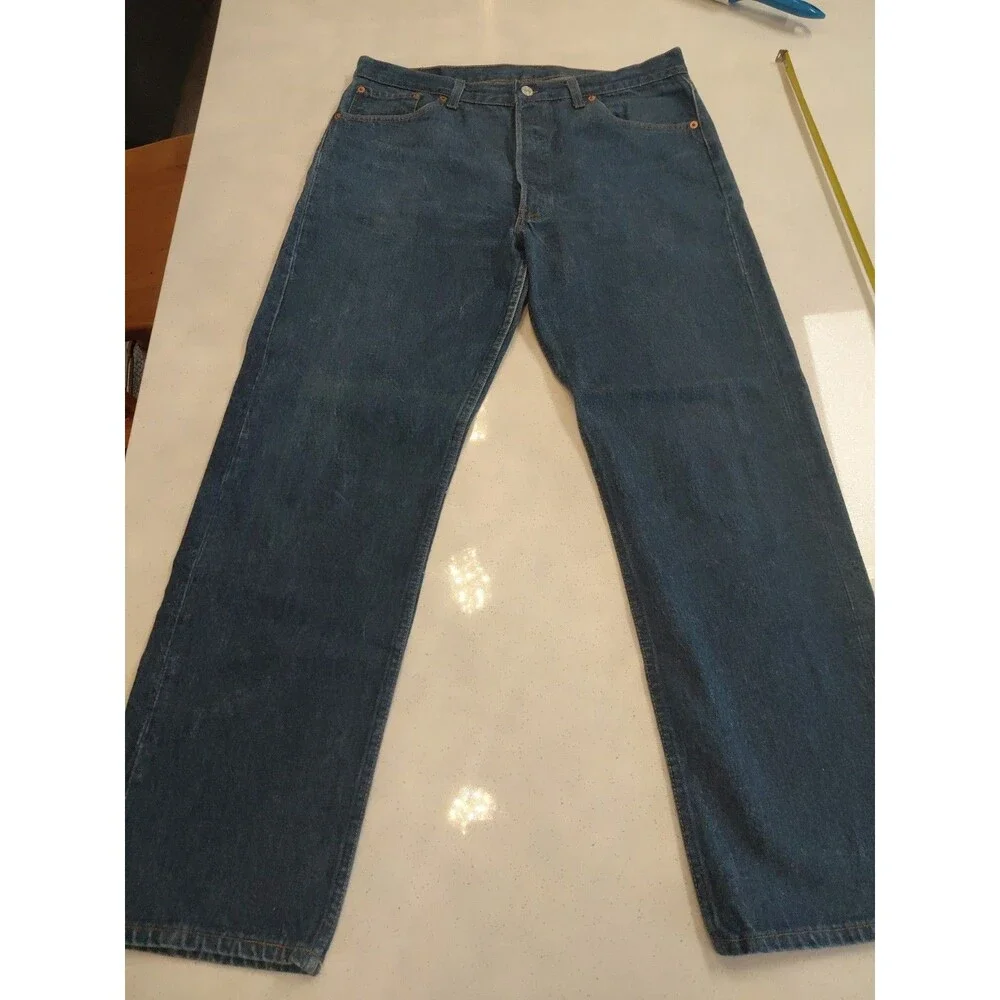 Levi’s 501 Men’s 36X30 501  (501-0115) Button Fly Dark Wash Red Tag Small E
